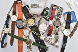 ASSORTED WRISTWATCHES AND JEWELLERY, to include ladies and gents wristwatches with names to
