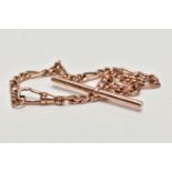 A 9CT GOLD CURB LINK BRACELET, rose gold bracelet hallmarked 9ct Sheffield import, fitted with a
