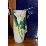 A BOXED FRANZ PORCELAIN VASE, with moulded calla lily, model no FZ00003, height 16.5cm (1) (