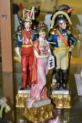 SEVEN CAPODIMONTE NAPOLEONIC FIGURES, COMPRISING NAPOLEON AND JOSEPHINE, together with four male