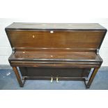 A PRIESTLEY MAHOGANY CASED UPRIGHT PIANO, width 136cm x depth 49cm x height 110cm (condition - all