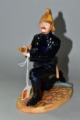 A ROYAL DOULTON FIGURINE 'FIREMAN' HN4411, issued 2002 - 2003, black Royal Doulton Classics