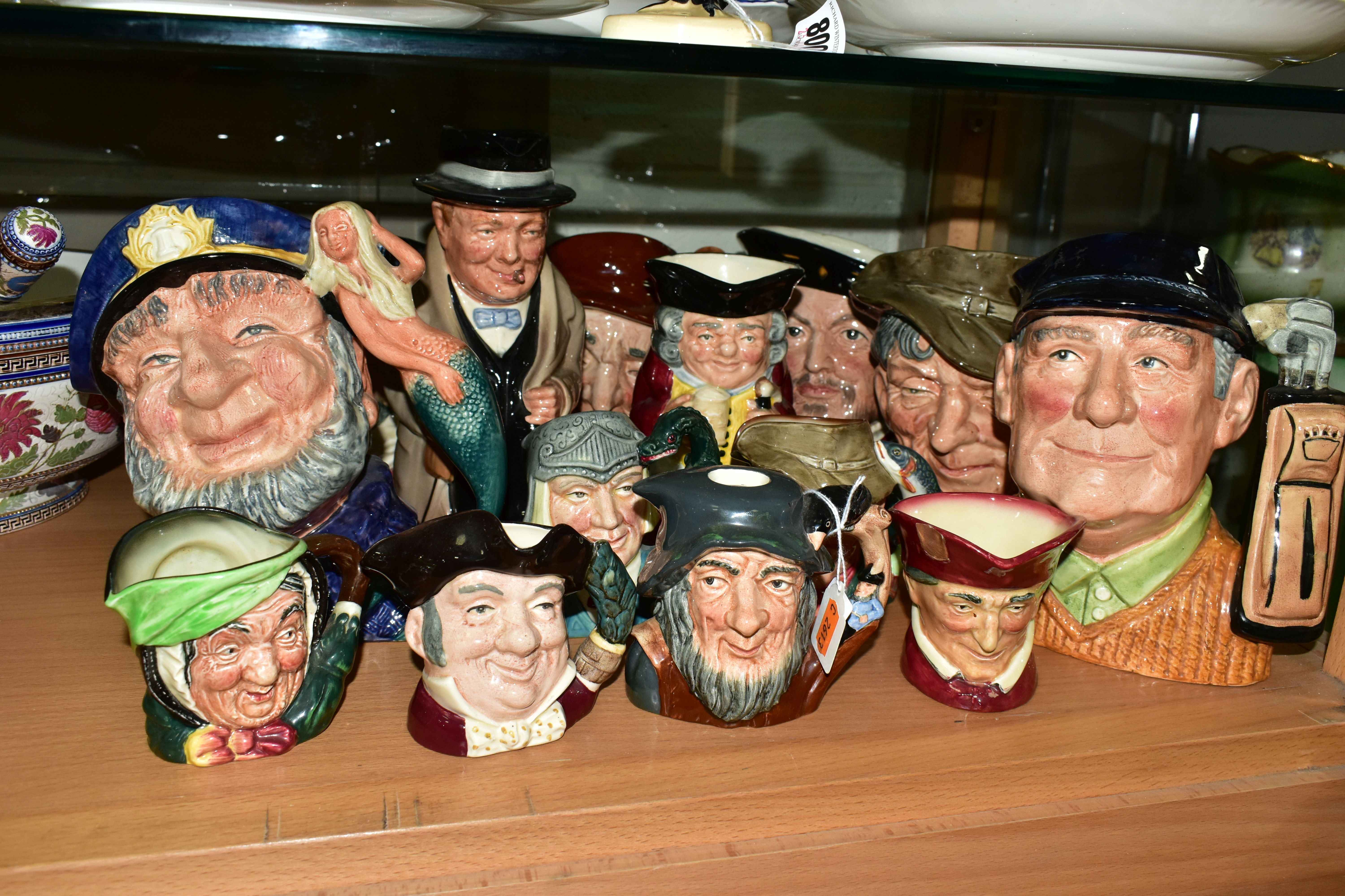 A QUANTITY OF ROYAL DOULTON CHARACTER JUGS ETC, to include Old Salt D6551 - cracked, Henry VIII