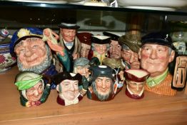 A QUANTITY OF ROYAL DOULTON CHARACTER JUGS ETC, to include Old Salt D6551 - cracked, Henry VIII