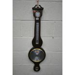 AN EDWARDIAN STYLE SEWILLS OF LIVERPOOL WHEEL BAROMETER, height 96cm