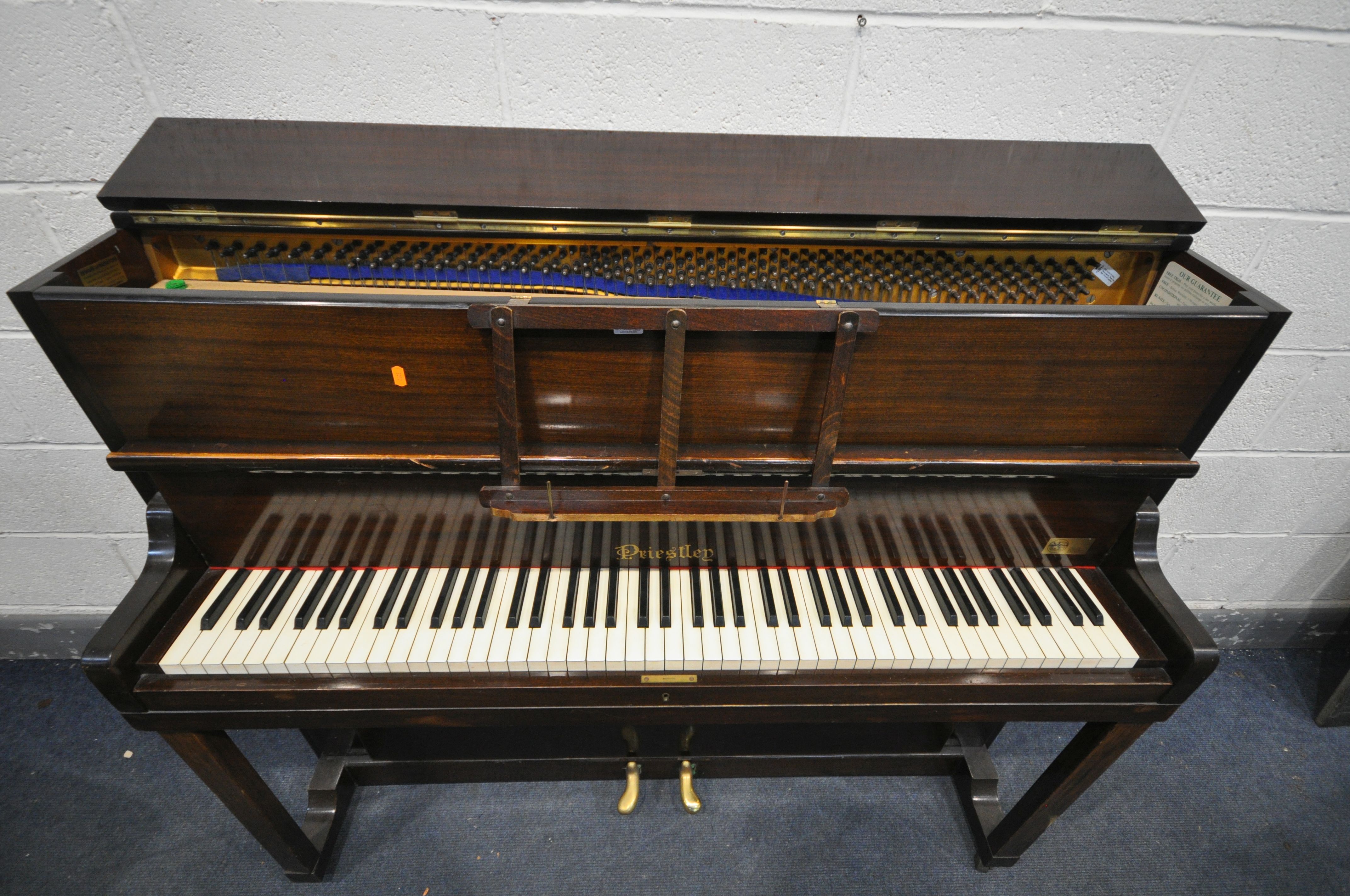 A PRIESTLEY MAHOGANY CASED UPRIGHT PIANO, width 136cm x depth 49cm x height 110cm (condition - all - Image 3 of 4