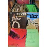 TWO TRAYS CONTAINING OVER ONE HUNDRED LPs including Cool Blue by Ray Dorset, Guy Fletcher, Honky