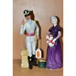 TWO ROYAL DOULTON FIGURES, comprising a saluting soldier 'Good morning Ma'am' HN2895, approximate