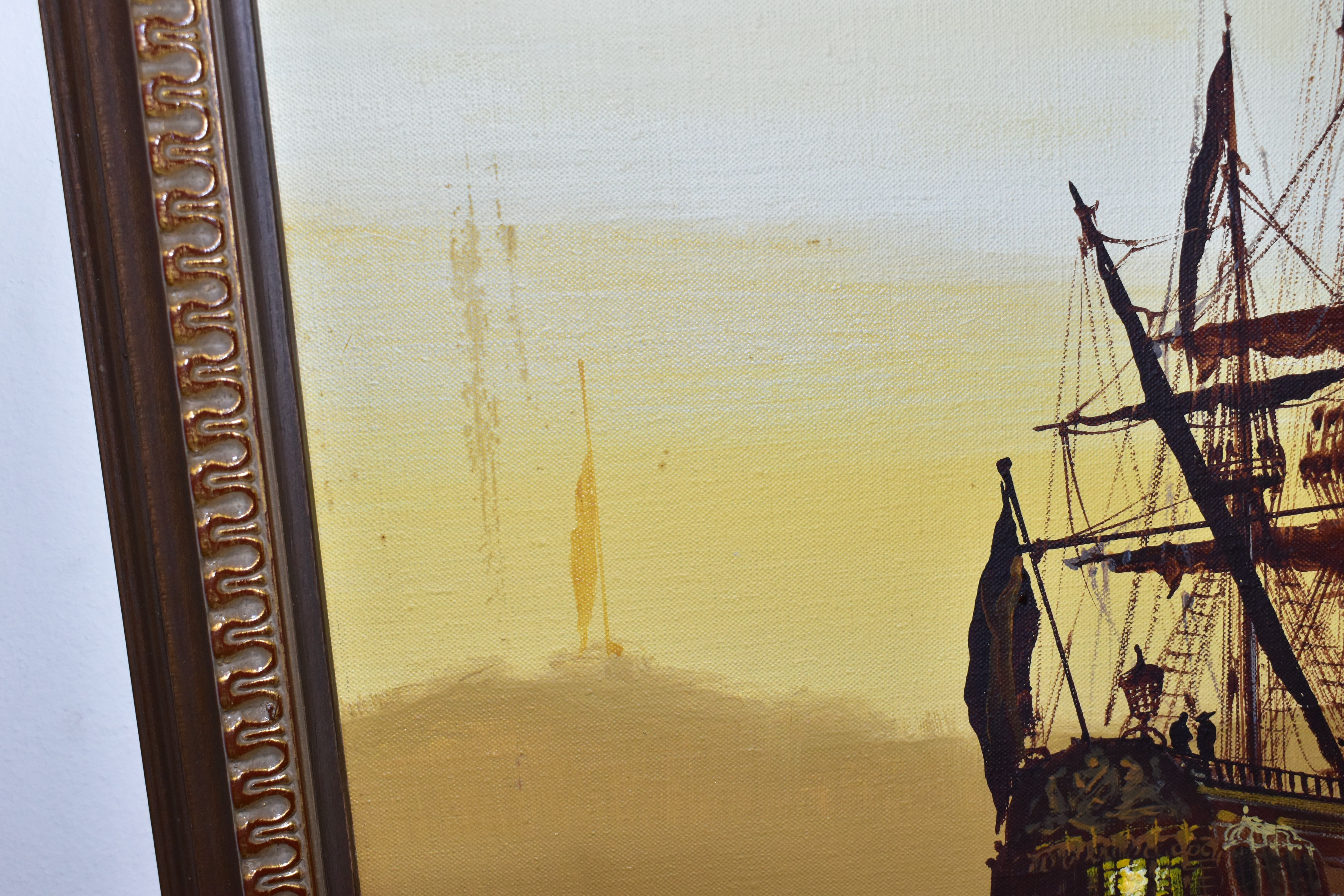 JASON (LES SPENCE, BRITISH CONTEMPORARY), a maritime study of a square rigged gunship at anchor of - Image 5 of 7