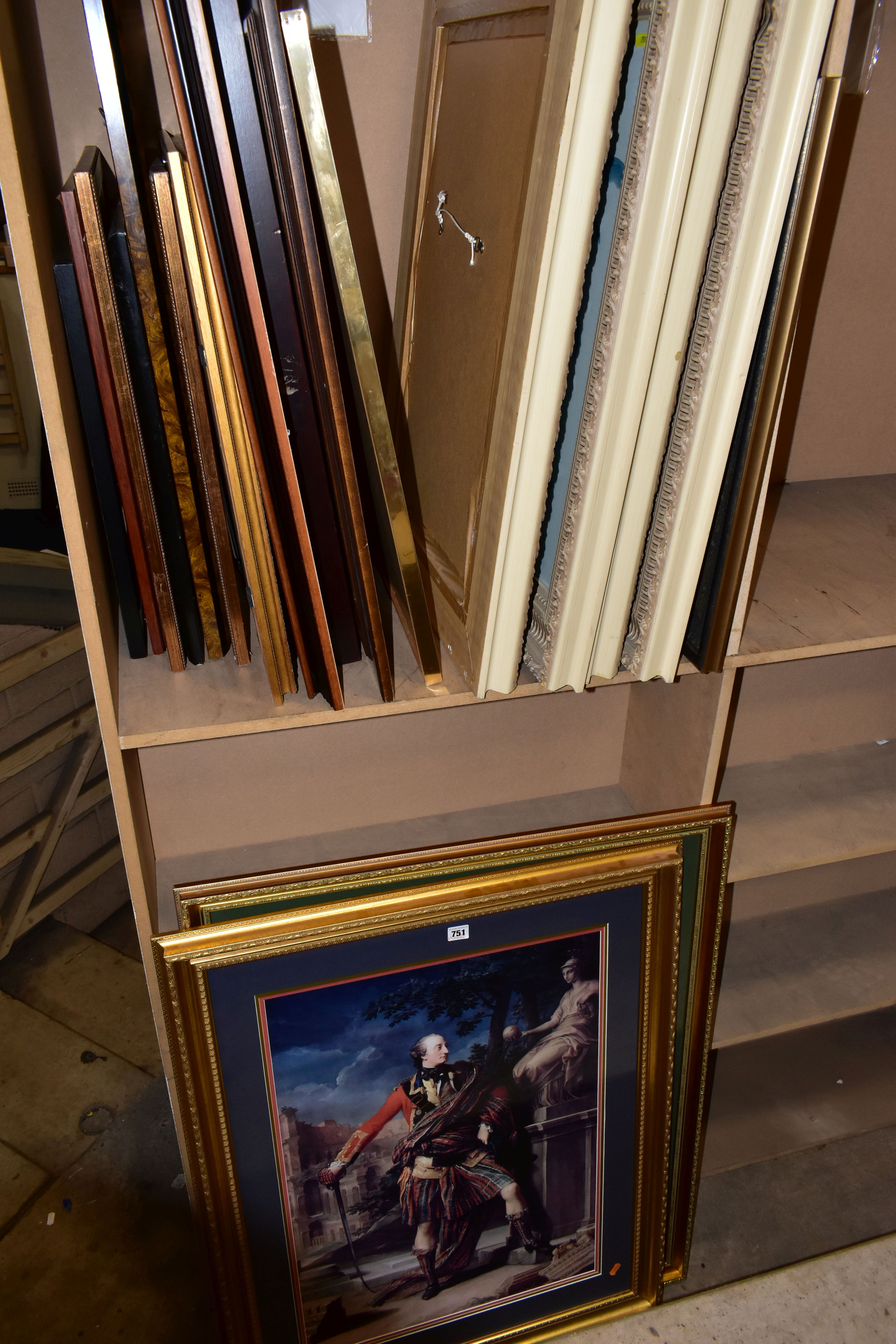 A QUANTITY OF FRAMED PRINTS ETC, to include Van Dykes image of Charles I, approximate size 79cm