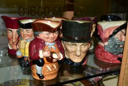 ROYAL DOULTON CHARACTER AND TOBY JUGS, comprising John Peel, Touchstone Jester, Falstaff, Robin