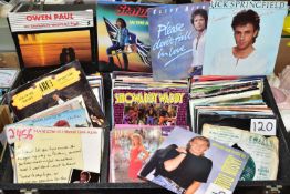 A CASE OF MIXED VINYL SINGLES, a hard case of approximately one hundred and fifty records, largely