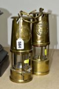TWO BRASS MINER'S LAMPS, comprising a late 19th early 20th century brass Protector Lamp & Lighting