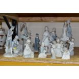 THIRTEEN LLADRO FIGURINES, twelve are matt finish, including Sweethearts no.4598, sculpted by J.