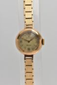 A LADIES 9CT GOLD 'ROLEX PRECISION' WRISTWATCH, hand wound movement, non-running, round