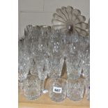 A QUANTITY OF CUT CRYSTAL AND OTHER GLASSWARES, approximately seventy pieces, to include a