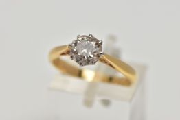 A SINGLE STONE DIAMOND RING, old cut diamond, estimated total diamond weight 1.00ct, colour assessed