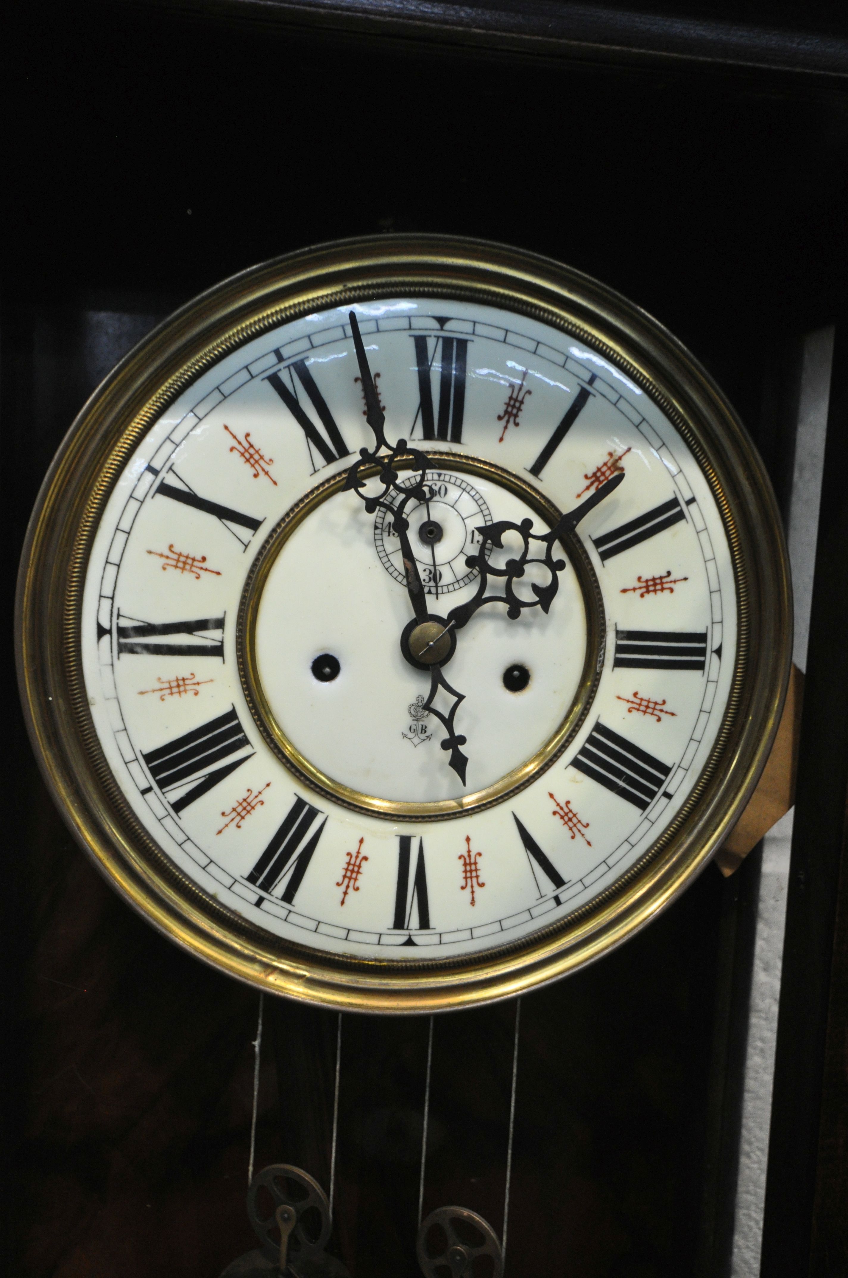 A LATE 19TH CENTURY GUSTAV BECKER VIENNA WALL CLOCK, with a resin horse pediment, the enamel dial - Image 3 of 3