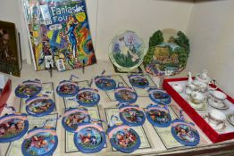 A GROUP OF CERAMICS AND COMICS, to include a fifteen piece Royal Doulton Brambly Hedge miniature tea