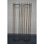 TWO HANGING LAUNDRY/PAN RACKS, length 207cm (condition:-missing one pole)
