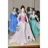 FIVE COALPORT FIGURINES, to include Pamela (style two), Monaco in pink colourway, etc (5) (Condition