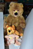 THREE MODERN STEIFF SOFT TOYS, comprising a lion with all labels still attached 2004 'Cosy