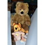 THREE MODERN STEIFF SOFT TOYS, comprising a lion with all labels still attached 2004 'Cosy