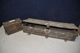 TWO VINTAGE MILITARY AMUNITION CRATES