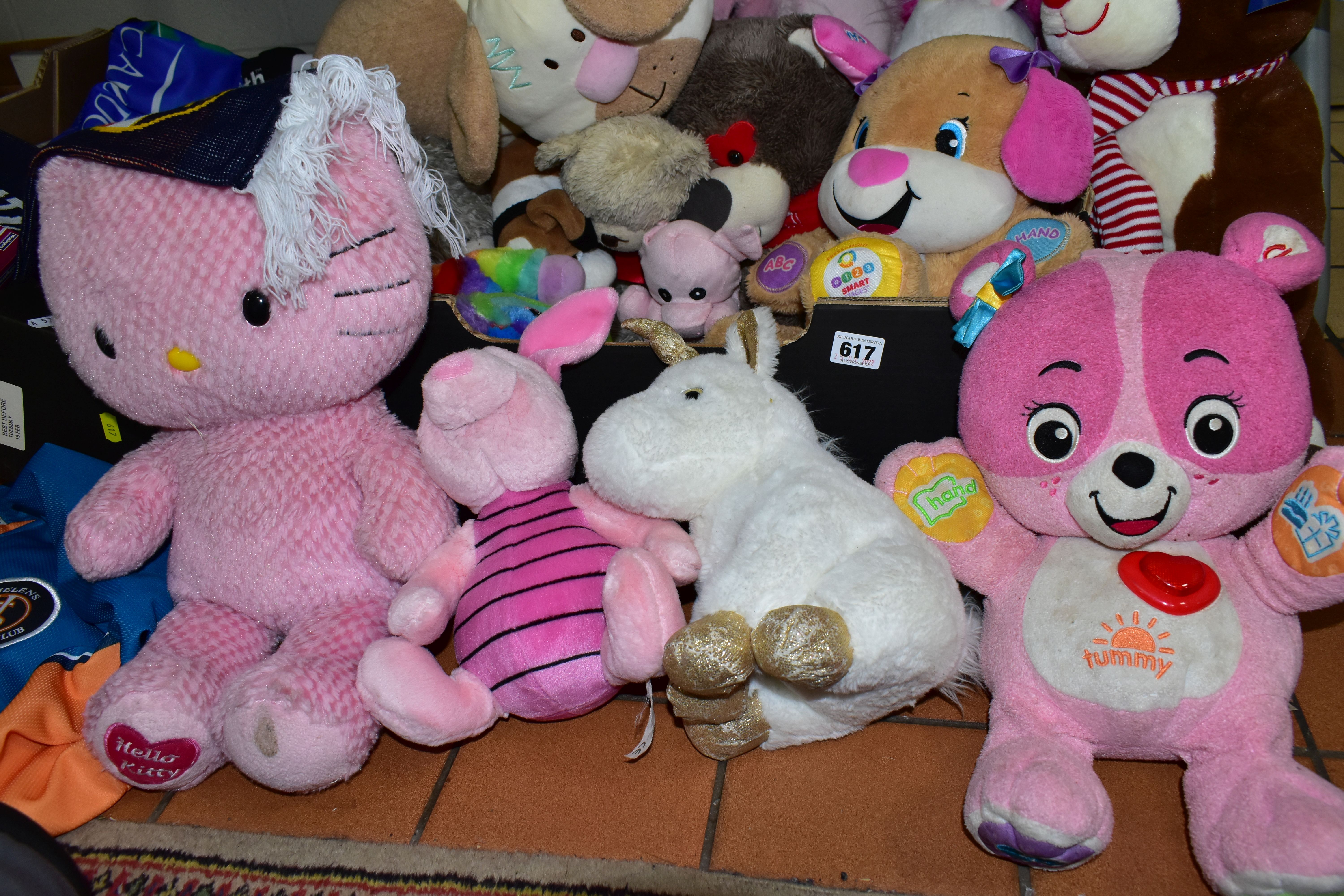 TWO BOXES OF RUGBY TOPS AND SOFT TOYS, to include a Villa scarf, three St. Helens rugby tops, - Image 2 of 4