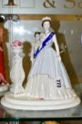 TWO COALPORT LIMITED EDITION FIGURES OF HM THE QUEEN AND QUEEN MOTHER, comprising 'A Golden