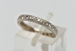 A WHITE METAL FULL ETERNITY BAND, set with round brilliant cut diamonds, estimated total diamond