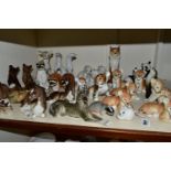 A QUANTITY OF LOMONOSOV ANIMAL FIGURES, thirty two figures to include lions, pandas, racoons,