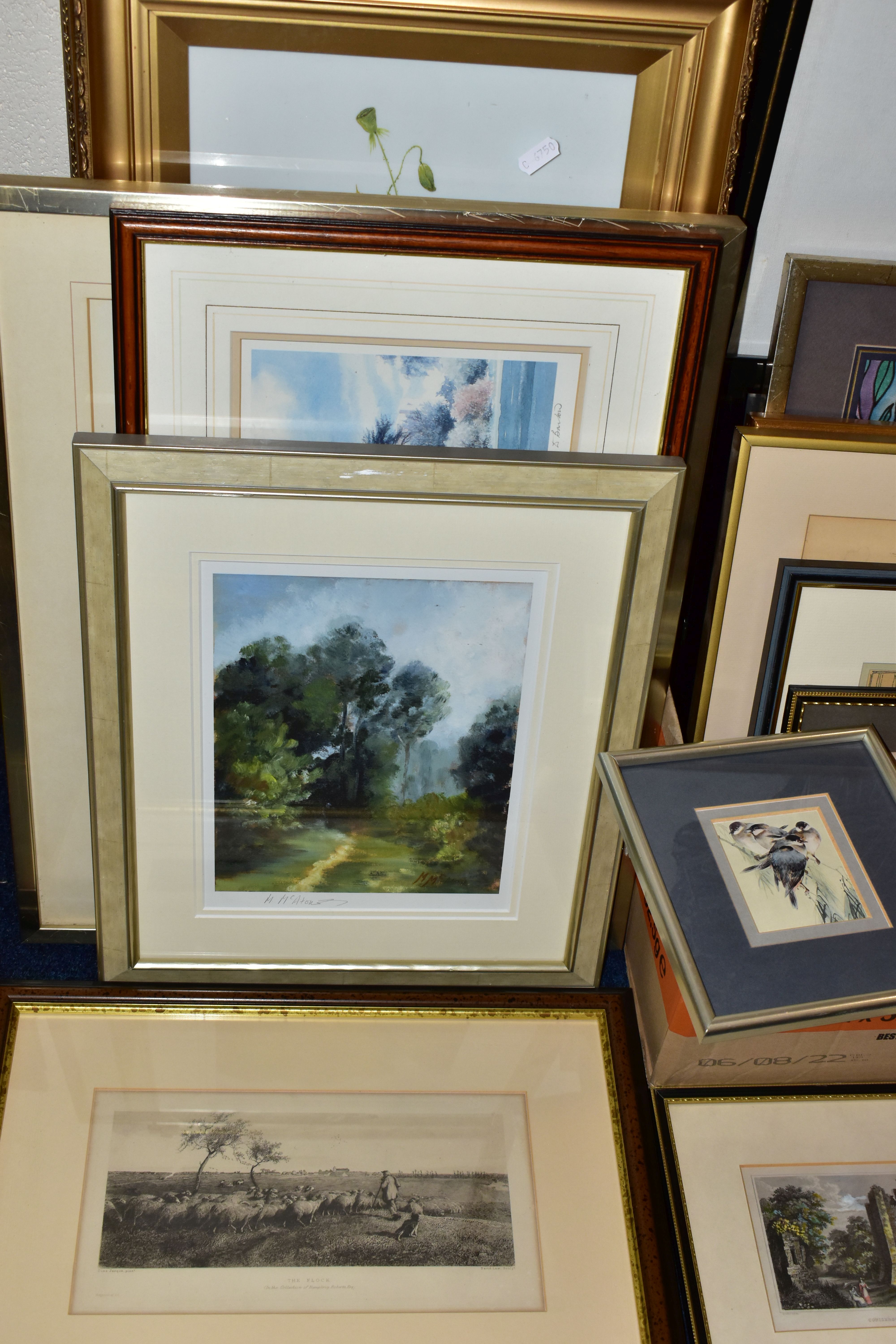 THREE BOXES AND LOOSE PICTURES AND PRINTS ETC, to include Victorian topographical prints, a signed - Image 5 of 5