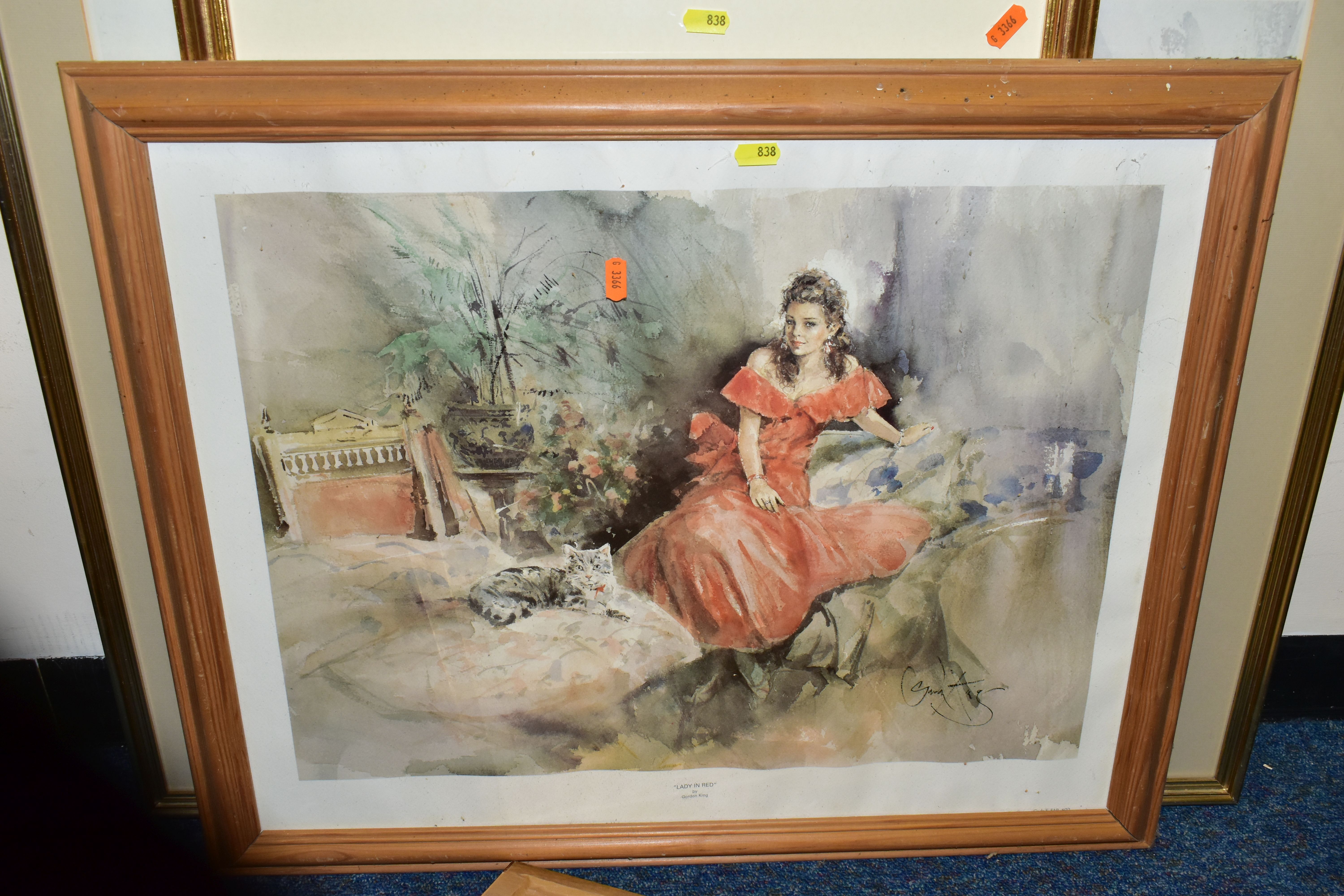 SEVEN FRAMED GORDON KING PRINTS, comprising four signed limited editions 'The Rose' and 'The Love - Image 4 of 6