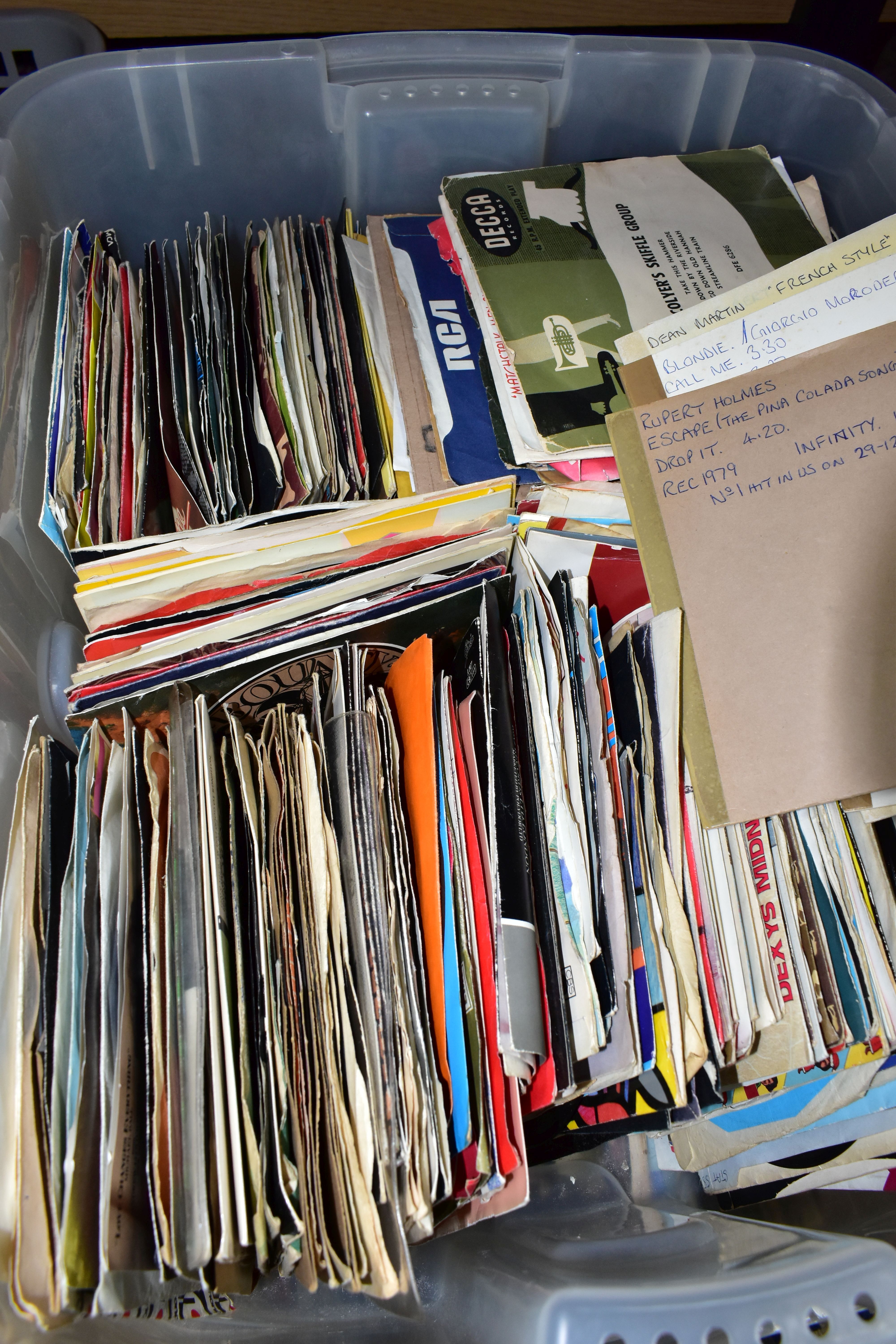 TWO BOXES OF RECORDS 45s, to include a collection of approximately five hundred 1960s and 1980s - Image 2 of 3