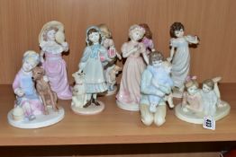 NINE COALPORT FIGURINES OF CHILDREN, comprising six limited edition Barnardo's figurines: 'A