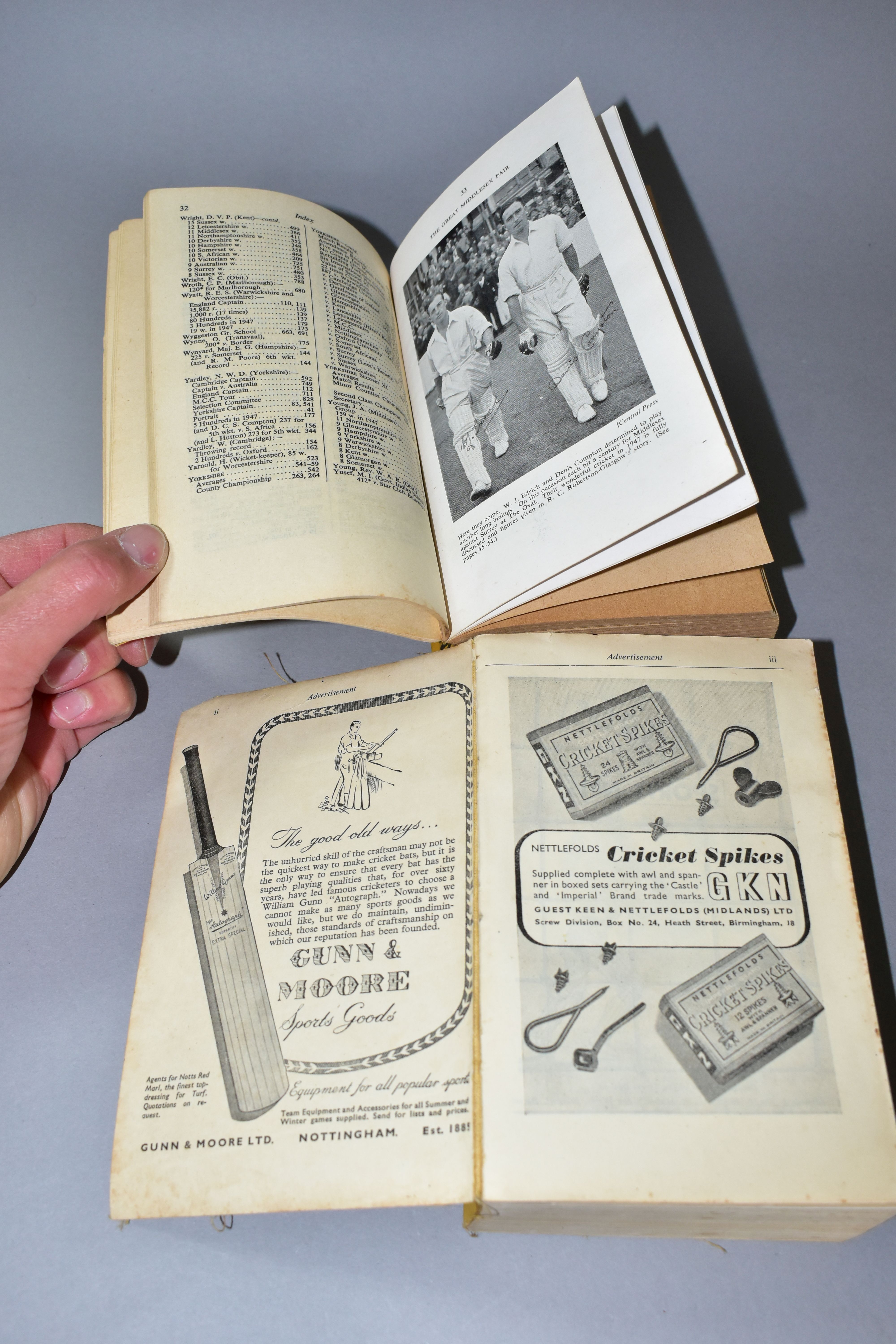 TWO VOLUMES OF WISDEN CRICKETER'S ALMANACK, dates 1948 and 1949, (2) ( Condition report: both have - Image 2 of 2