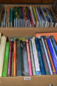 BOOKS, two boxes containing approximately seventy-five Railway related books and pocket guides (full