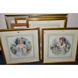 SEVEN FRAMED GORDON KING PRINTS, comprising four signed limited editions 'The Rose' and 'The Love
