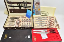 A CASE OF 'BACHMAYER S.L.G' KNIVES, an eleven piece set of 'Bachmayer S.L.G' kitchen knives, each