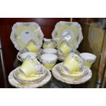 A THIRTY THREE PIECE SHELLEY CAMBRIDGE SHAPE PART TEA SET IN PATTERN 12995/56, featuring borders