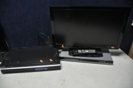 A MARKS AND SPENCER LE-24A31 24in TV with remote but no power cable (UNTESTED) along with a Sony