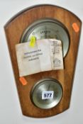 A BAROMETER AND FOUR LOOSE ITEMS, including a collectable wall plate 'Dedham Mill', two framed