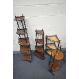 A LATE 20TH CENTURY MAHOGANY FIVE TIER CORNER WHAT NOT (some loose spindles) height 138cm, along