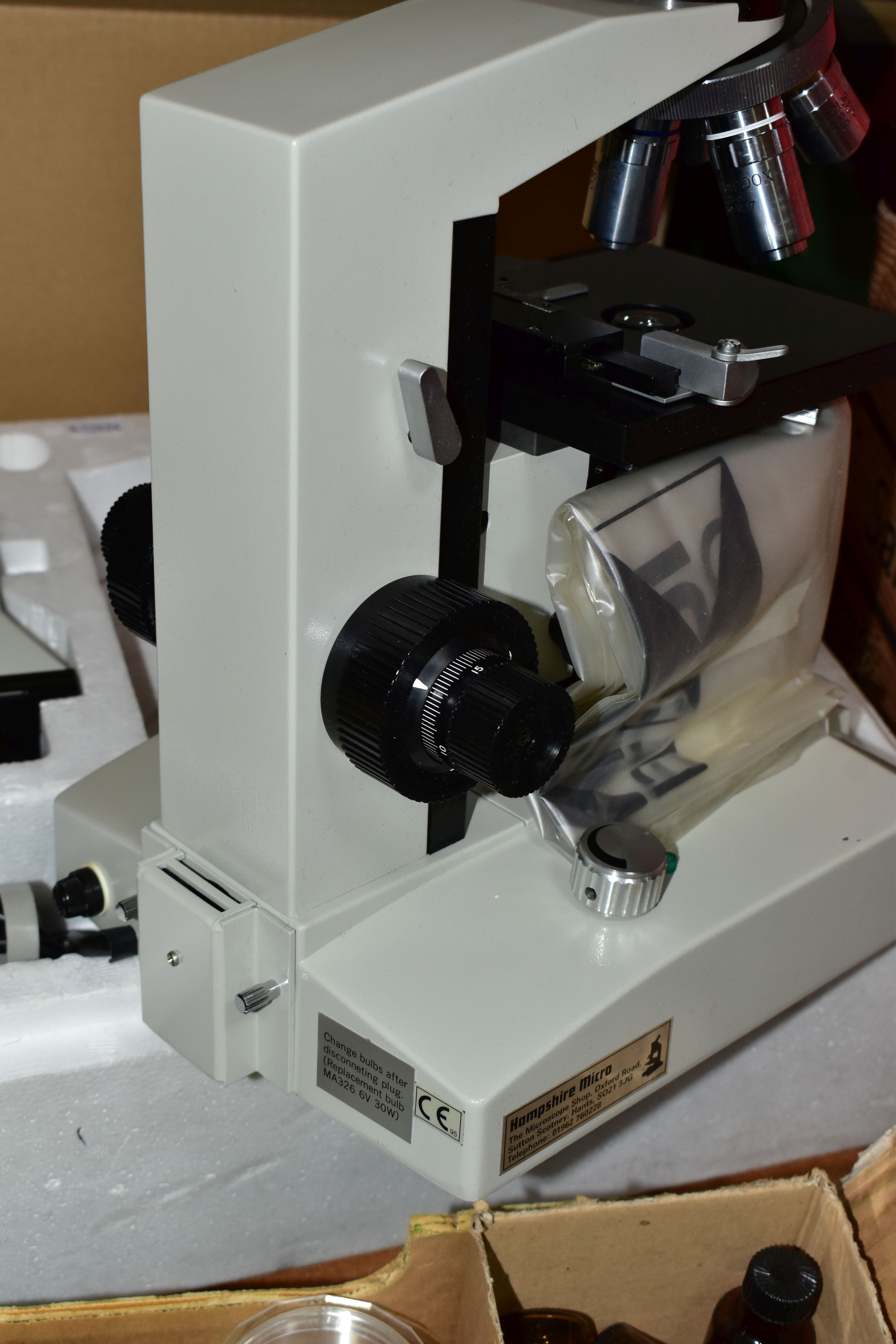 MICROSCOPE, a Meiji ML200 Biological Microscope with a box of Laboratory accessories and two boxes - Image 7 of 9