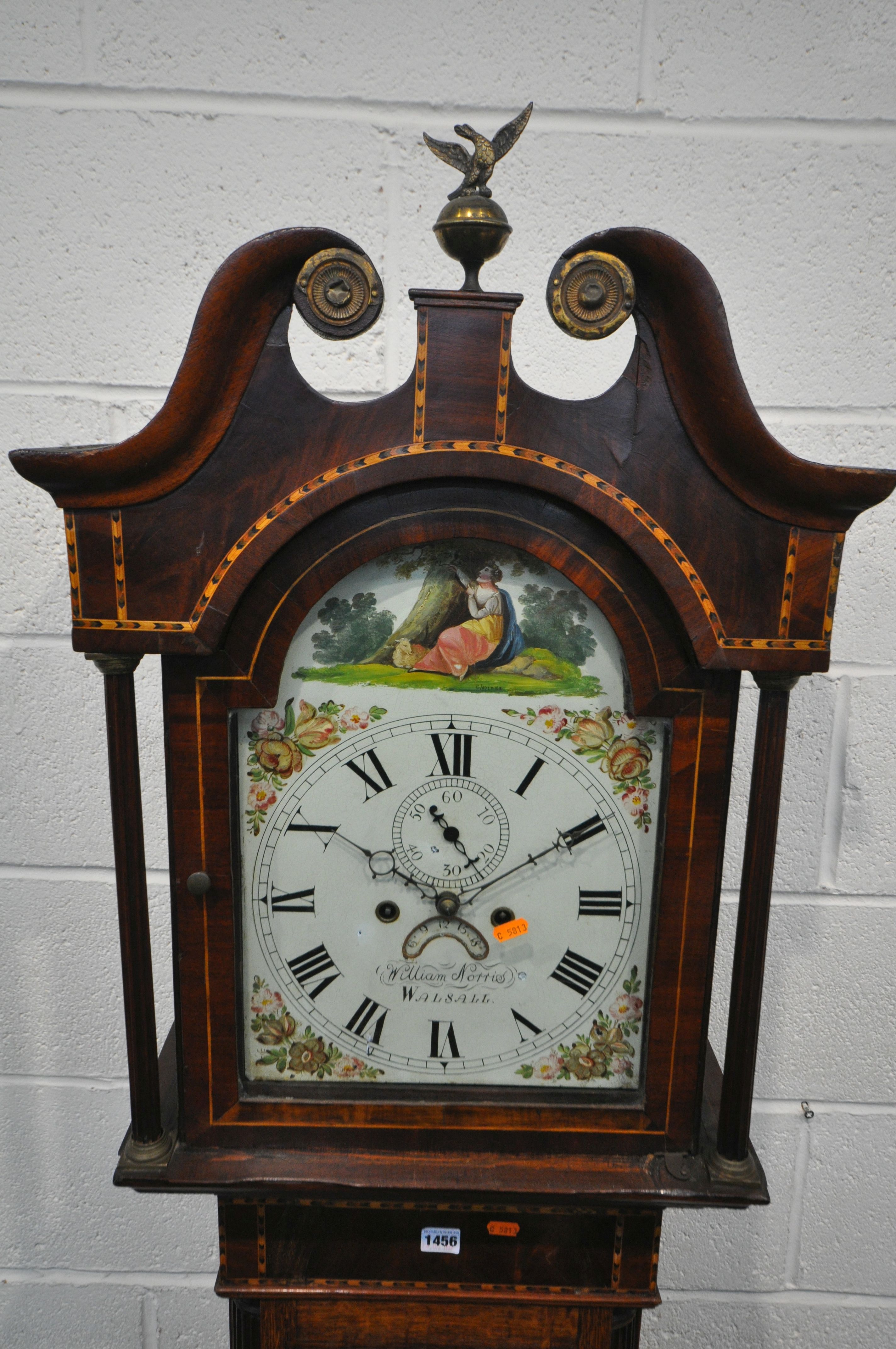 A GEORGE III OAK, CROSSBANDED MARQUETRY INLAID EIGHT DAY LONGCASE CLOCK, signed William Morris of - Image 2 of 8