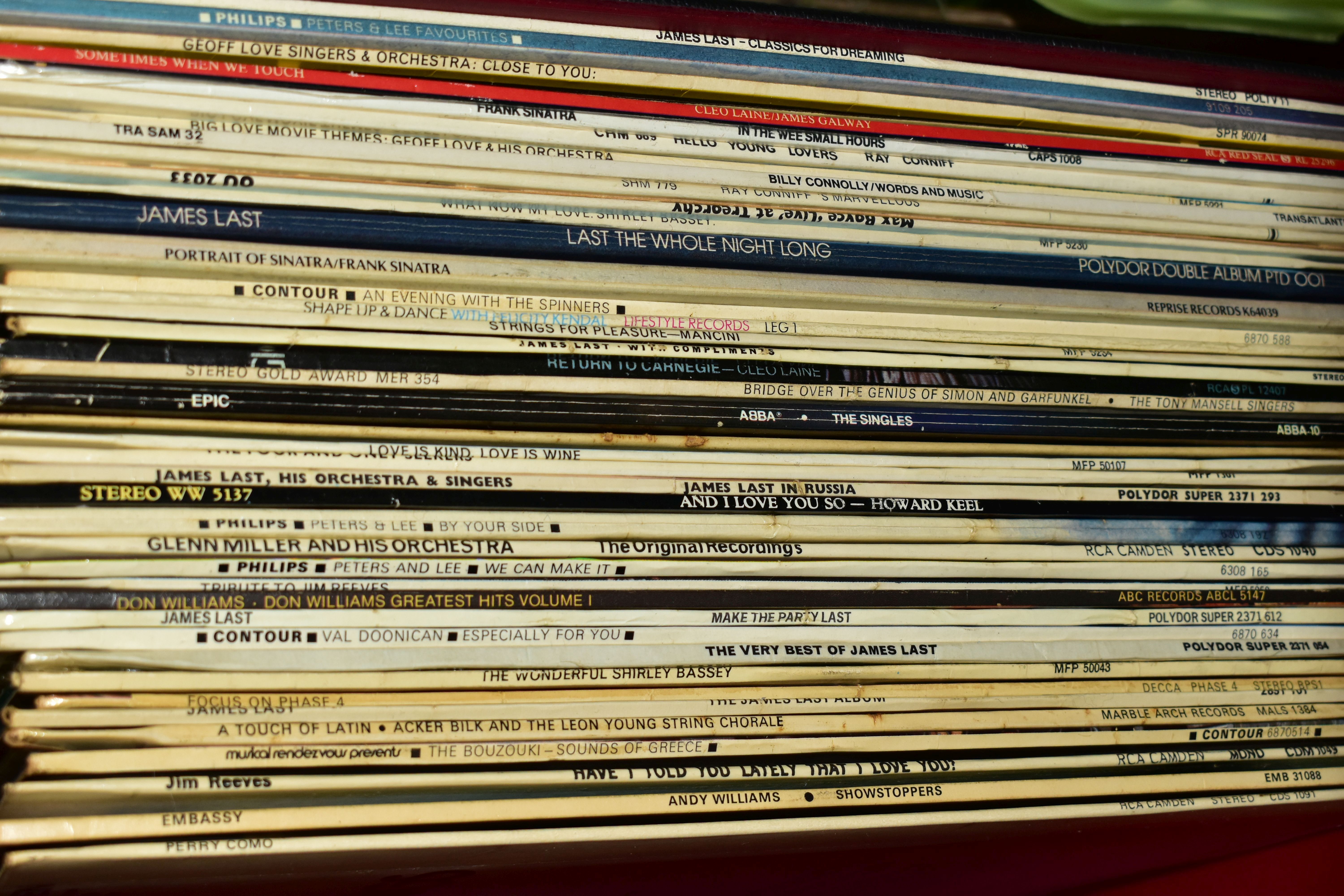 A TRAY CONTAINING APPROX SIXTY LPs AND SINGLES artists include Frank Sinatra, ABBA, Glenn Miller, - Image 2 of 3