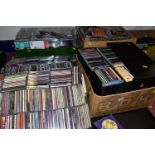 SIX BOXES OF CDS OF MIXED GENRE AND ARTISTS, to include approximately one thousand CDs, one