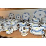 A LARGE QUANTITY OF COALPORT 'REVELRY' PATTERN DINNER AND TEA WARE, comprising sixteen coffee