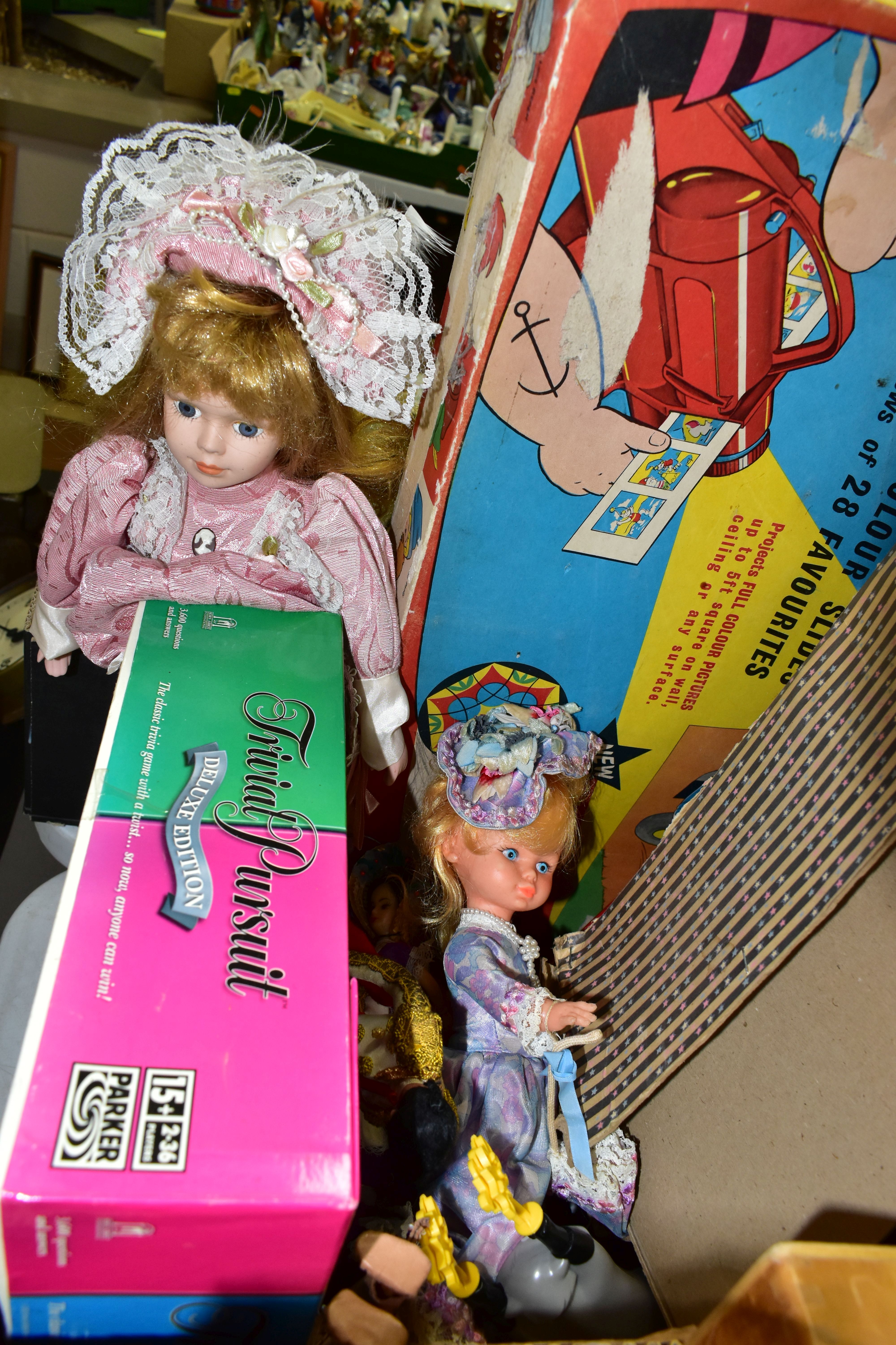 A QUANTITY OF ASSORTED TOYS, GAMES AND DOLLS ETC., to include Palitoy walking and talking doll ( - Image 4 of 4